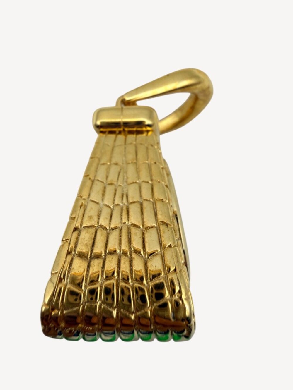 Timex Miniature Desk Clock Handbag Gold-Tone Alligator Pattern Quartz 2" WORKS - Picture 5 of 9